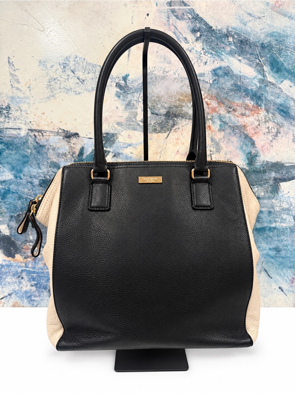 Kate Spade New York Magnolia Park Ollie Bag Purse Cream Black EUC